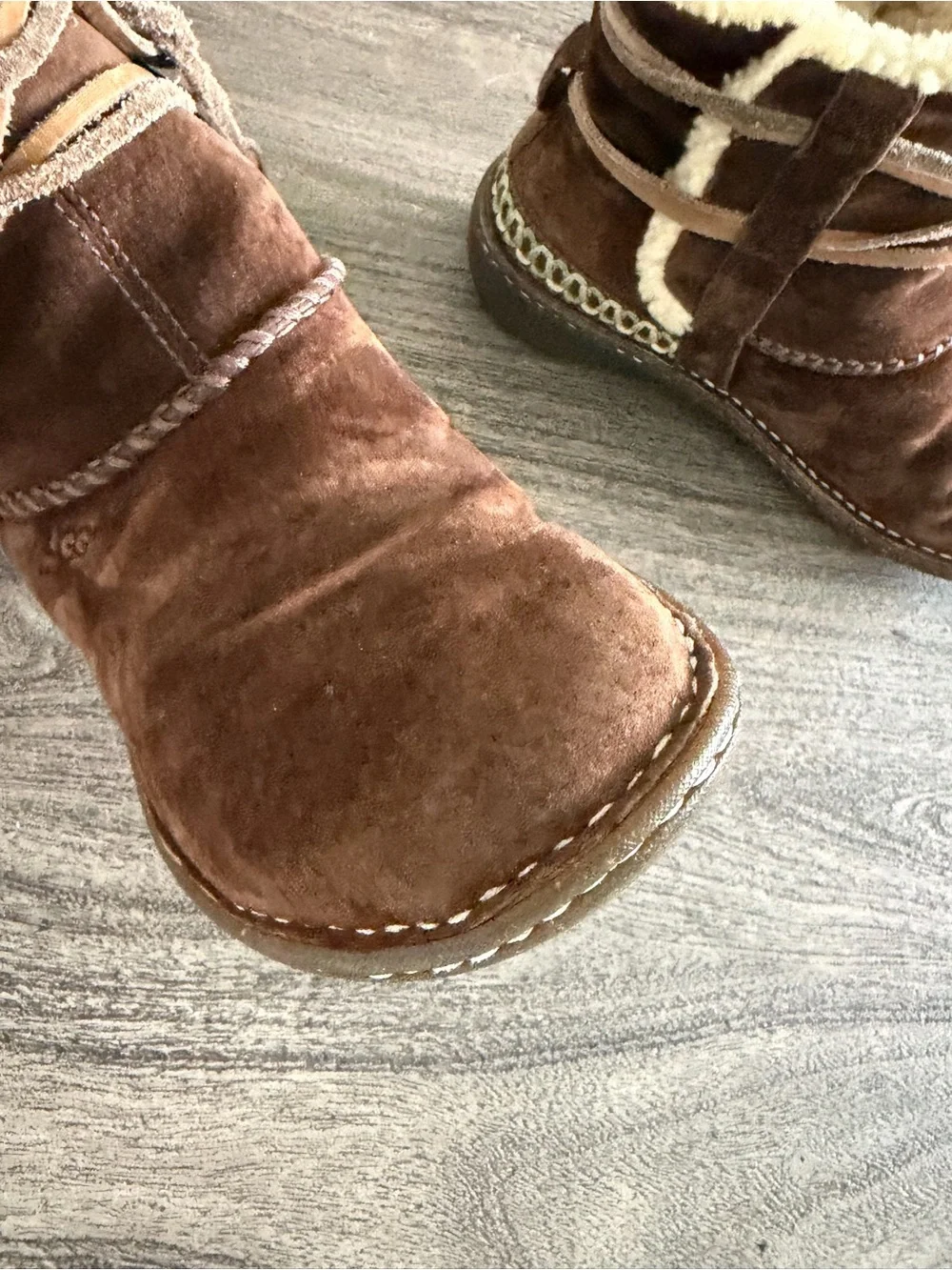 UGG Chestnut Suede Shearling Ankle Boots